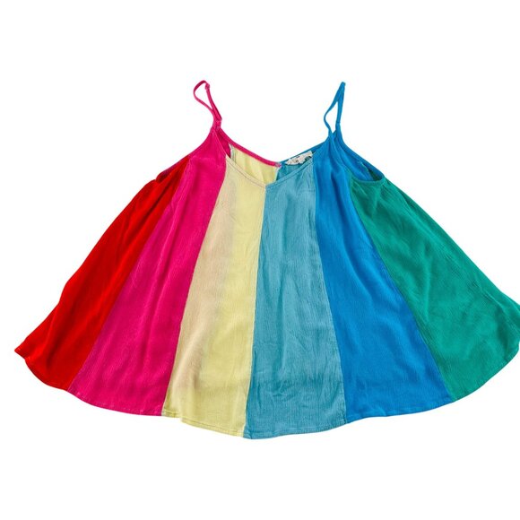 Multi-Color Rainbow Striped Tank Top By Entro size Small - Picture 1 of 5